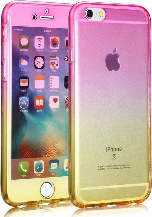 Actual product image König Design Apple iPhone 5 / 5s / SE Full Body 360 Silicone Mobile Phone Case Cover Pink / Yellow (Apple iPhone 5)