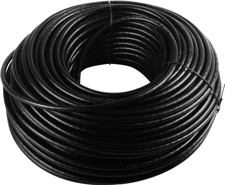 Produktbild Goobay CAT 6 Outdoor Netzwerkkabel-Set, U/UTP, Schwarz, 100 m (U/UTP, CAT6, 100 m)