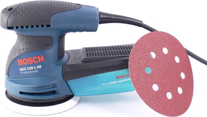 Actual product image Bosch Professional Bosch GEX 125-1 AE Random Orbit Sander 250 Watt 125 mm ( 0601387500 ) + 2x Toolbrothers TURTLE (Eccentric grinder, 250 W)