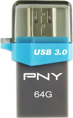 Actual product image PNY DUO-LINK OTG OU3 64GB USB3.0 (64 GB, Micro USB-B, USB-A)