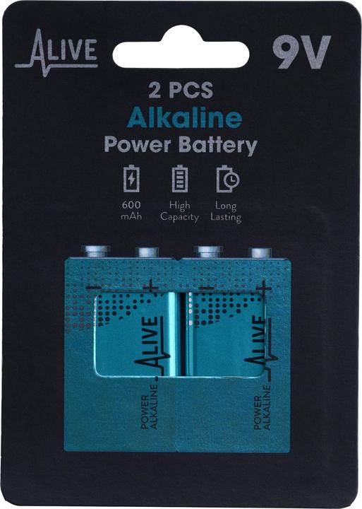 Produktbild Batterie Alkaline (2 Stk., 9V Block, 600 mAh)