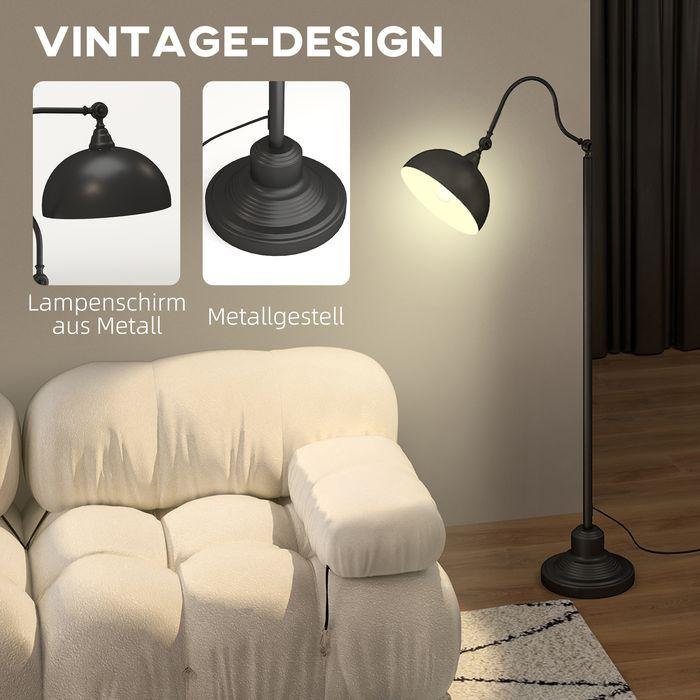 Produktbild Swisshandel24 Stehlampe im Vintage-Design, verstellbare Stehleuchte für Wohnzimmer, Schwarz (E27)