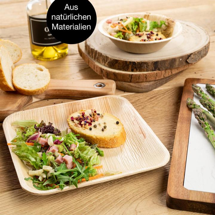 Produktbild Moritz & Moritz Palmblattgeschirr Eckig 20cm mit Besteck (75 x)