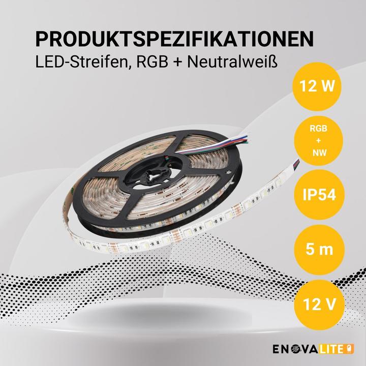 Immagine prodotto Enovalite Strisce LED (Bianco neutro, 500 cm, Interno, Esterno)