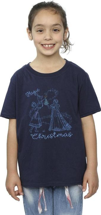 Actual product image Disney Girls Frozen Magic Christmas Cotton T-Shirt (140, 146)