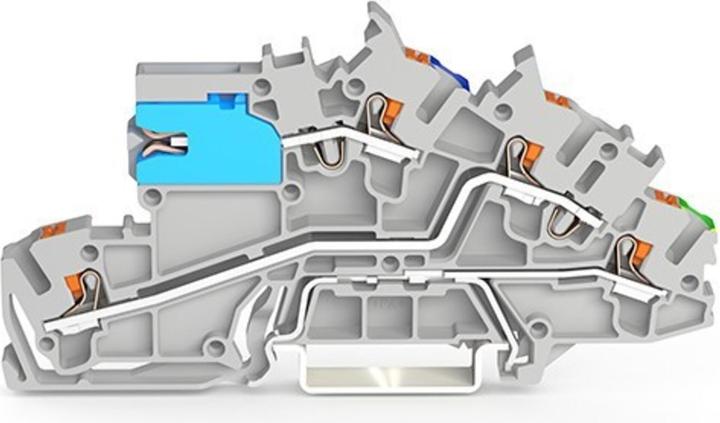 Image du produit Wago Borne à étages 2203-7641 avec poussoir, 2,5 mm², gris