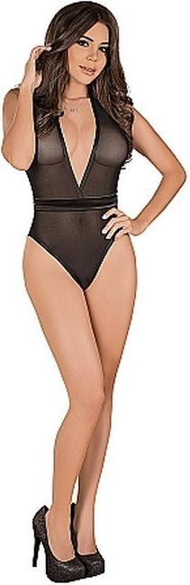 Actual product image Magic Silk Deep Plunge Teddy Bear With Snap Crotch (S, M)