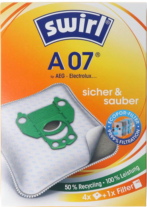 Produktbild Swirl Staubsaugerbeutel A07 MicroPor Plus für AEG, Electrolux, Progress und Volta Staubsauger (4 x)