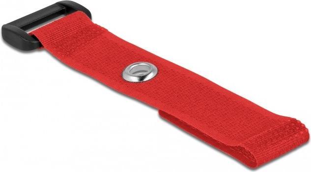 Actual product image Delock Velcro cable tie with loop and fixing eye L 150 x W 20 mm red 5 pieces (Velcro cable ties, 150 mm, 5 pcs.)