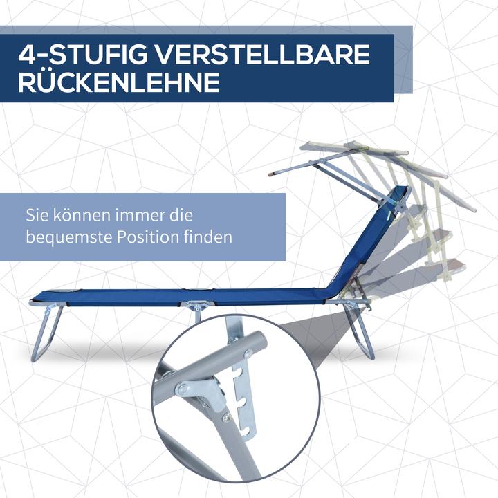 Actual product image Outsunny Sun lounger with sunshade (187 cm)