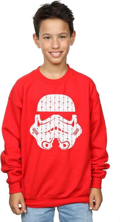 Actual product image Star Wars Boys Christmas Stormtrooper Helmet Sweatshirt (140, 146)