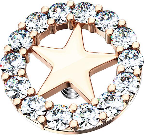 Produktbild Star Piercing Dermal Anchor rosegold Sternkreis silber (Chirurgenstahl 316L, Messing)