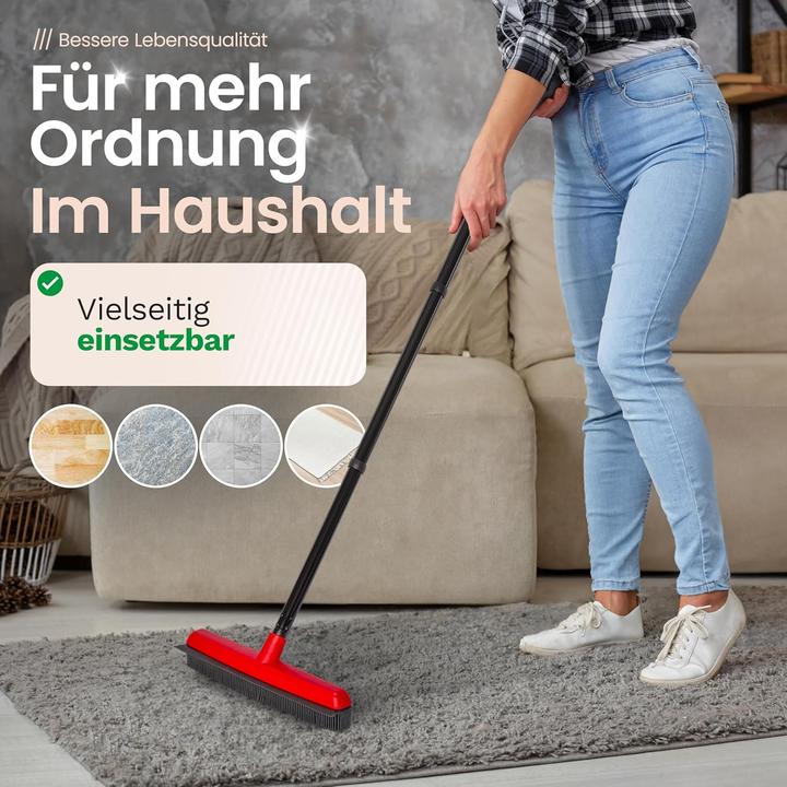 Actual product image Novaliv 4x Gummibesen mit Stiel zum Stecken Auto & Abzieher Friseurbesen Gummi Noppenbesen Hundehaar (1 pcs.)