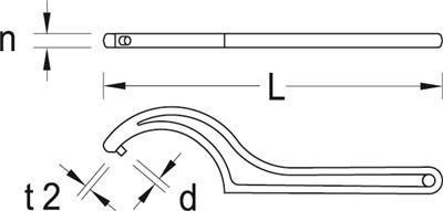 Produktbild Gedore 40 Z 58-62 Hakenschlüssel, DIN 1810 Form B, 58-62 mm (58 mm, 62 mm)