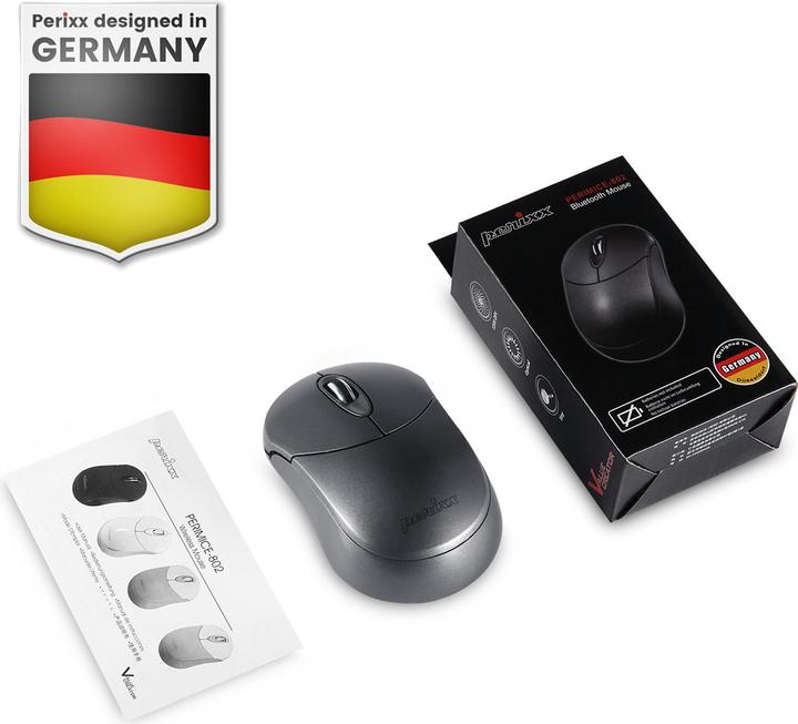 Produktbild Perixx PERIMICE-802IN, Bluetooth-Maus für PC und Tablet, schnurlos, Iron (Kabellos)
