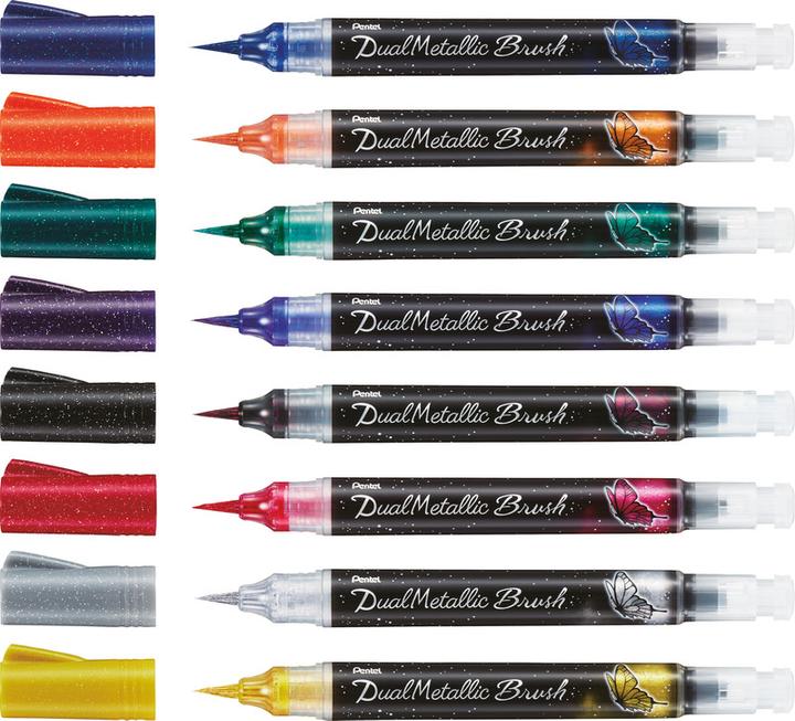 Actual product image Pentel Dual Metallic Brush (Orange, 1 x)