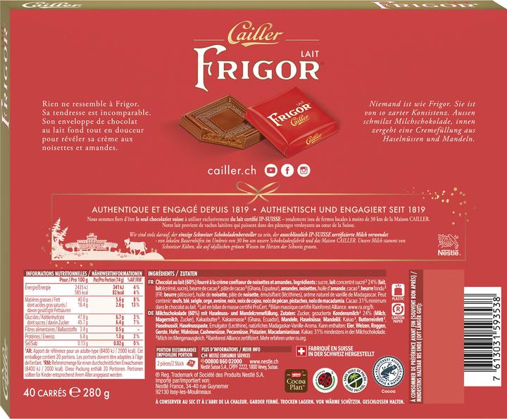 Immagine prodotto Cailler Frigor Quadrati di Cioccolato al Latte Ripieni 40 Pezzi (280 g)