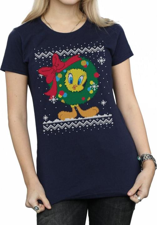 Produktbild Looney Tunes Tweety Pie Christmas Fair Isle TShirt (S)