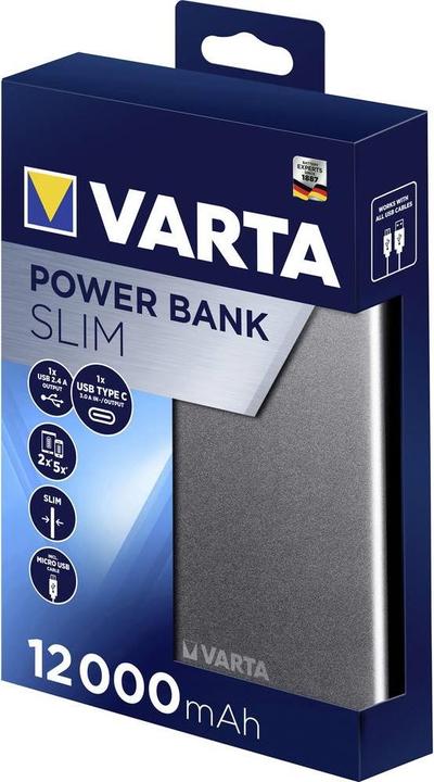 Actual product image Varta Slim 12000 (12000 mAh, 60 Wh)