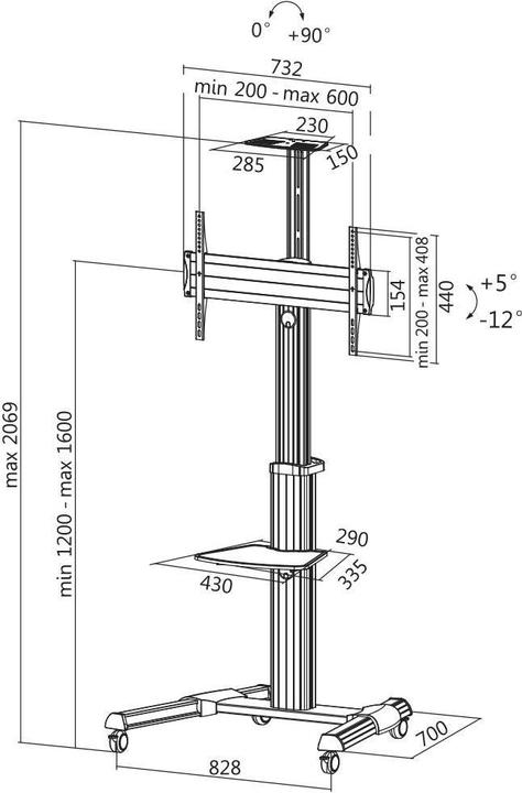 Productafbeelding LogiLink TV-meubel (Universeel, 70", 50 kg)