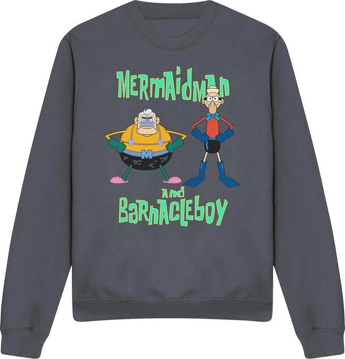Immagine prodotto Spongebob Squarepants Felpa L'Uomo Sirena e il Ragazzo Barnacle Adulto Unisex (S)