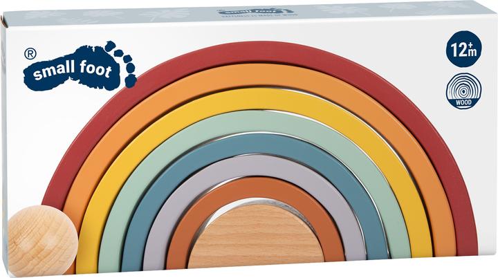 Actual product image small foot Wooden Building Blocks Rainbow "Safari