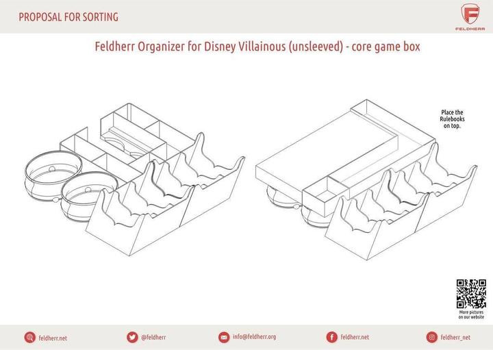 Immagine prodotto Feldherr Organizer Insert für Disney Villainous (ohne Schutzhüllen) - Grundspiel (Materiale sintetico)