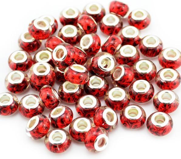 Actual product image Hermex Rose Bead silver plated 925 - Silvery Blue (925 silver, Plexiglass)