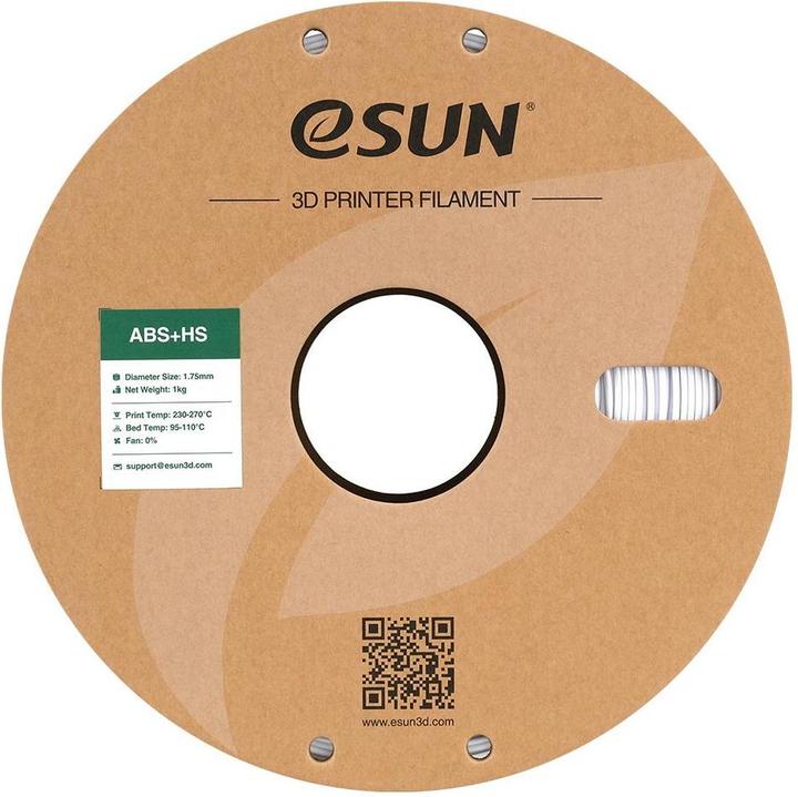 Produktbild eSUN EABS+HS 1,75mm COLD WHITE 1kg (ABS, 1.75 mm, 1000 g, Weiss)