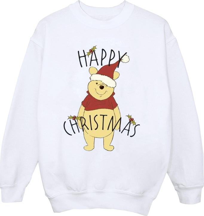 Disney Winnie The Pooh Happy Christmas Holly Sweatshirt (S)