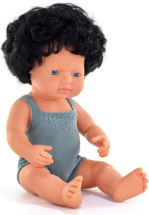 Produktbild Miniland Puppe Schwarze Locken Mädchen 38cm Body Führen Colourful