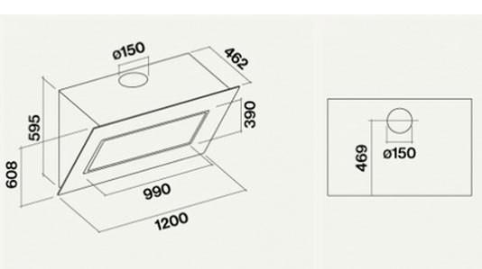 Produktbild Falmec Quasar Design 120 N Schwarz (Wandhaube)