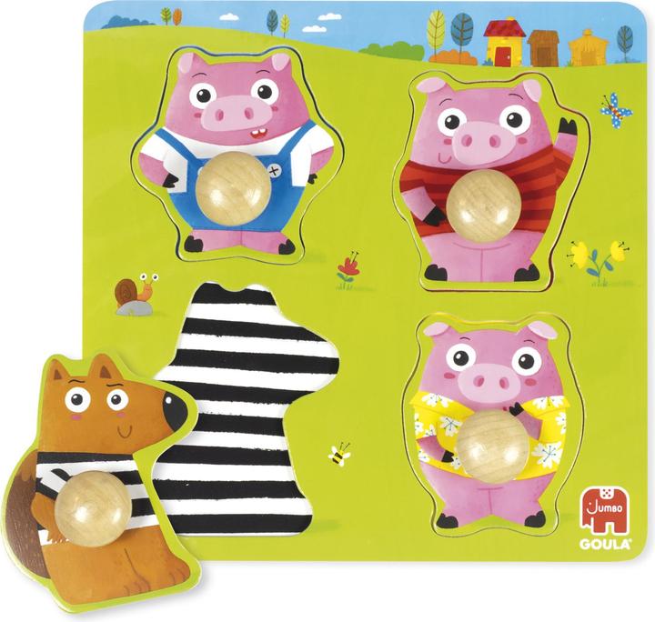 Produktbild Goula Kinder Puzzle aus Holz Three Little Pigs (4 Teile)