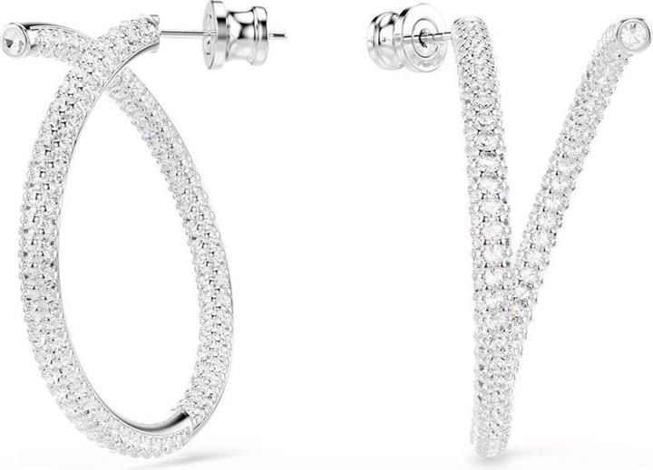 Image du produit Swarovski Créoles Dextera à coupe ronde Blanc (Métal Swarovski)