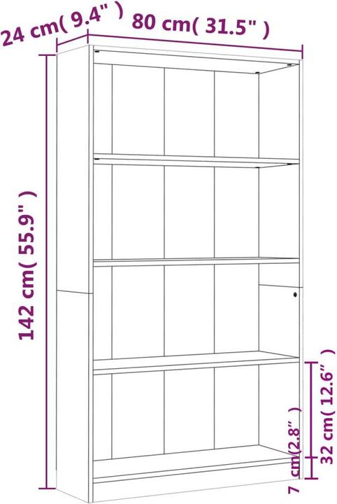 Produktbild VidaXL Borghild (80 x 24 x 142 cm)