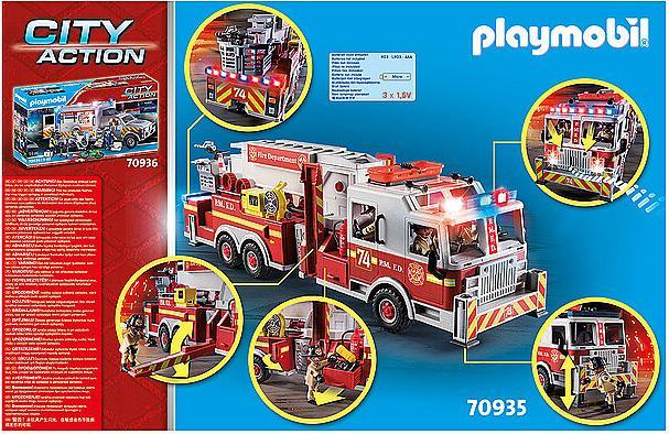 Immagine prodotto Playmobil Veicolo antincendio: scala a torre US (70935, Playmobil Città d'azione)