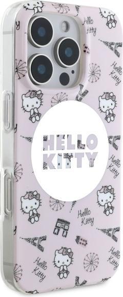 Immagine prodotto Hello Kitty HKHMP16LHAOPP Custodia rigida per iPhone 16 Pro 6,3" różowy/rosa IML All Over Paris Magsafe (Apple iPhone 16 Pro)