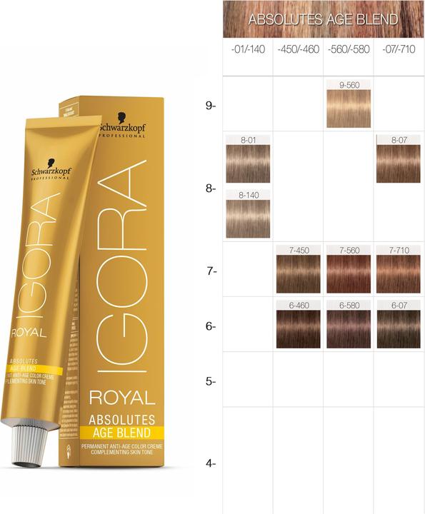 Image du produit Schwarzkopf Professional Igora Royal Absolue Age Blend (8-01 Blond clair Nature Cendré Nature Cendré)