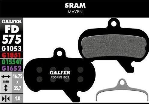 Actual product image Galfer Bike GALFER Brake Pad FD575 Advanced "Sram Maven" (SRAM, Organic (Resin))