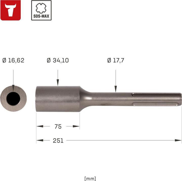 Actual product image Stier Soil nail driver 16.5 mm SDS-max