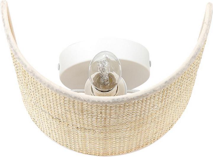 Actual product image Beliani Wall Lamp Rattan natural-coloured semicircular CARIO (E27)