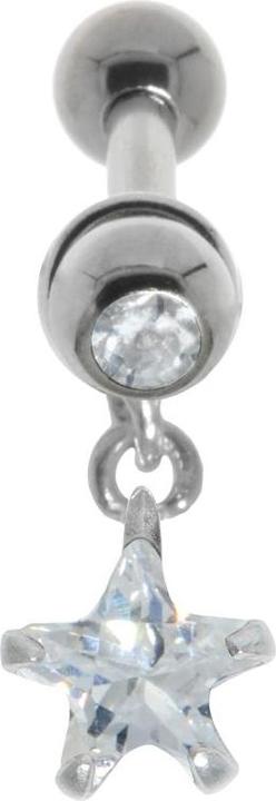 Produktbild Bijouteria Ohrpiercing (Messing mit Silberbeschichtung, Zirkonia, Chirurgenstahl 316L, Kristall)