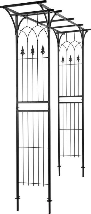 Produktbild Dema Rosenbogen Torbogen Gartentor Rosengitter Rankhilfe Rankgitter Metall schwarz (204 cm, 204 cm)