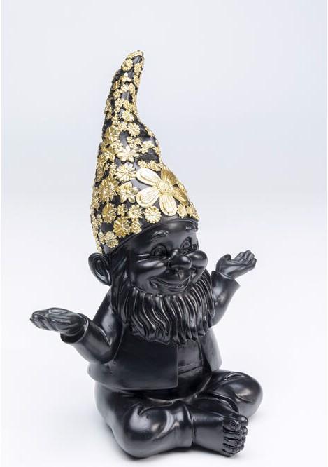 Image du produit Kare Design Figurine décorative Nain Meditation noir-doré 19 (12,5 x 18 x 22 cm)