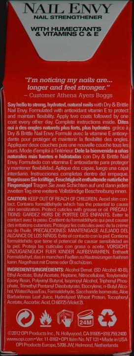 Actual product image OPI Nail Envy Dry & Brittle (15 ml)