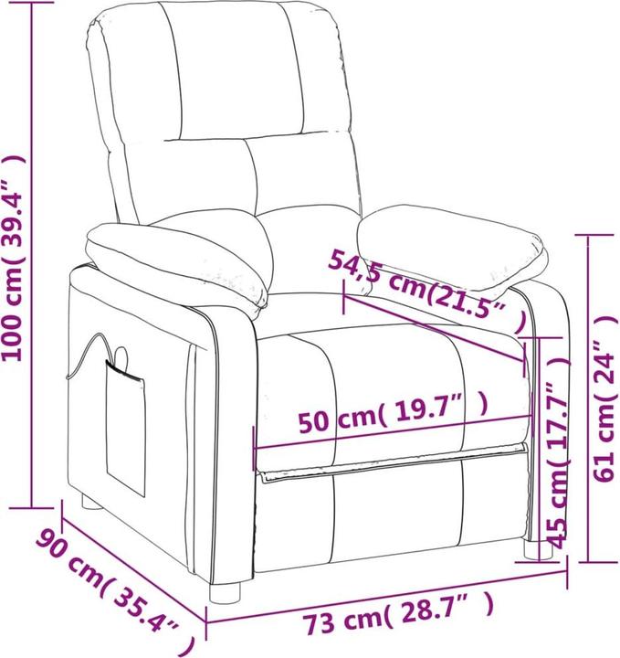 Produktbild VidaXL Massagesessel TV Sessel Relaxsessel Fernsehsessel Liegesessel Hellgrau