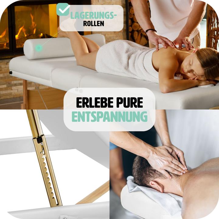 Actual product image tectake Ensemble de table de massage à 3 zones Somwang avec rembourrage de 7,5 cm d'épaisseur, rouleaux et c