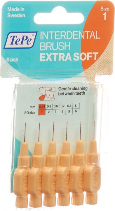 Actual product image TePe Interdental Brush 0.45mm x-soft orange (6 x, 0.45 mm)