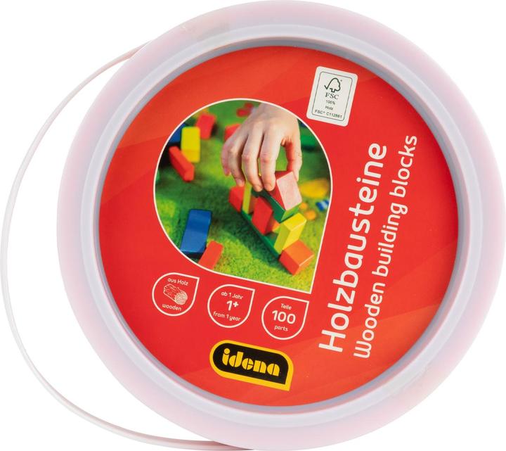 Actual product image Idena Wooden blocks in bucket 100s FSC100%