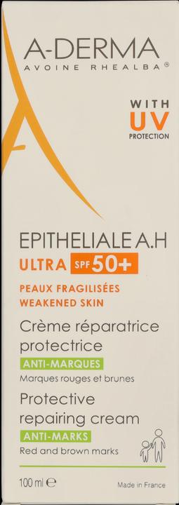 Actual product image A-Derma Epithelialea.H Ultra Soothing Repairing Cream SPF50 (Suntan cream, SPF 50+, 100 ml)